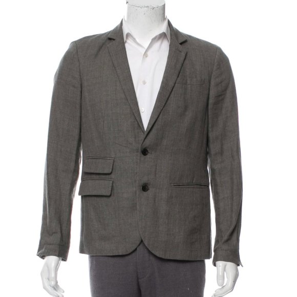 All Saints Other - All Saints Grey Blazer Two-Button Linen Blazer 38